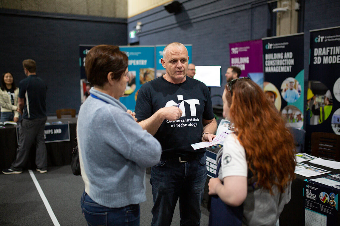 Staff providing support at CIT Open Day